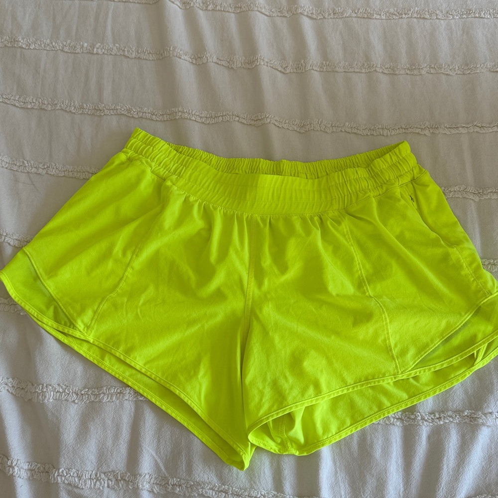 Lululemon Neon Yellow Hotty Hot Athletic Shorts